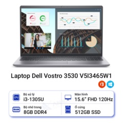 Laptop Dell Vostro 3530 V5I3465W1 (Intel Core i3-1305U | 8GB | 512GB | Intel UHD | 15.6 inch FHD | Win 11 | Office | Xám)