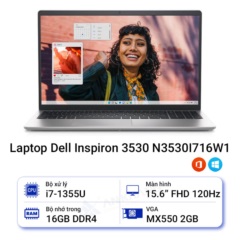 Laptop Dell Inspiron 15 3530 i7 1355U/16GB/512GB/2GB MX550/OfficeHS/Win11 (N3530I716W1)